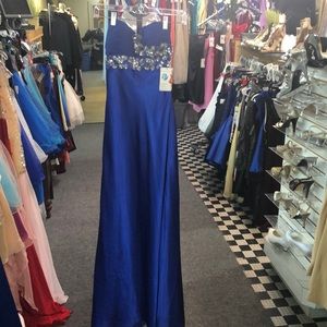 B. Darlin Blue size 5/6 formal dress with jewels